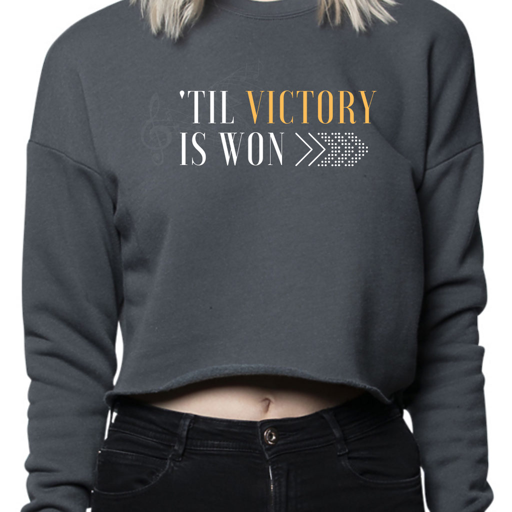 'Til Victory is Won Crewneck Crop (Asphalt)