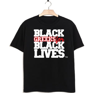 black hemp short sleeve t-shirt "Black Greeks for Black Lives" delta sigma theta paraphernalia apparel