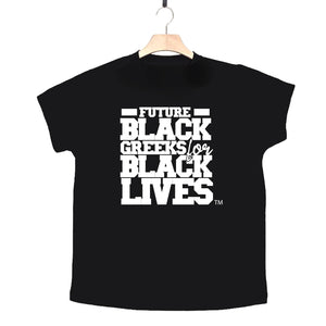 black 100% organic cotton toddler short sleeve t-shirt "Future Black Greeks for Black Lives" future divine nine nphc paraphernalia apparel