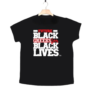 black 100% organic cotton toddler short sleeve t-shirt "Future Black Greeks for Black Lives" future kappa alpha psi paraphernalia apparel