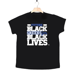 black 100% organic cotton toddler short sleeve t-shirt "Future Black Greeks for Black Lives" future phi beta sigma paraphernalia apparel